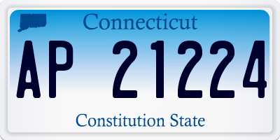 CT license plate AP21224