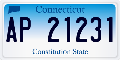 CT license plate AP21231