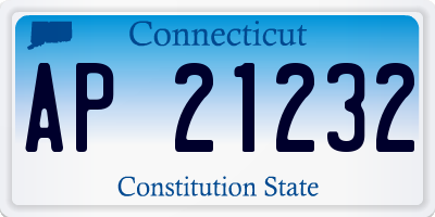 CT license plate AP21232