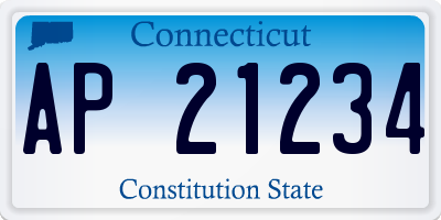 CT license plate AP21234