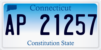 CT license plate AP21257