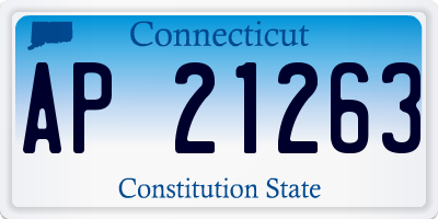 CT license plate AP21263