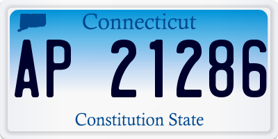 CT license plate AP21286