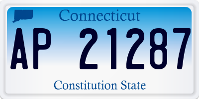 CT license plate AP21287