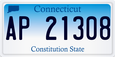 CT license plate AP21308