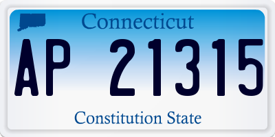 CT license plate AP21315
