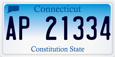 CT license plate AP21334