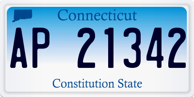CT license plate AP21342