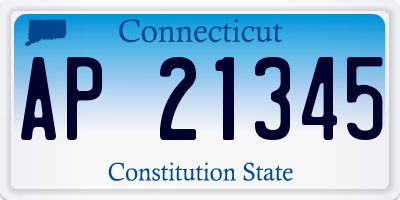 CT license plate AP21345