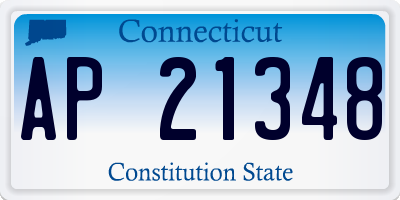 CT license plate AP21348
