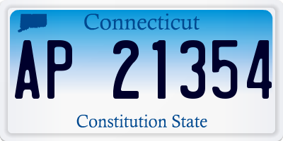 CT license plate AP21354