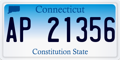 CT license plate AP21356