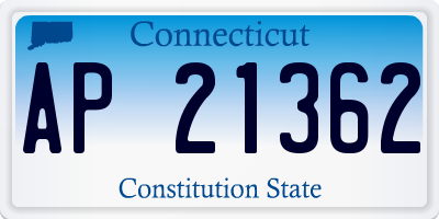CT license plate AP21362