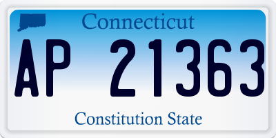 CT license plate AP21363