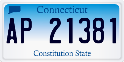 CT license plate AP21381