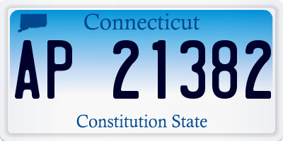 CT license plate AP21382