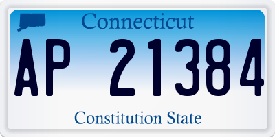 CT license plate AP21384