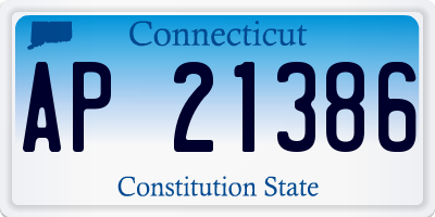CT license plate AP21386