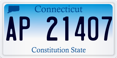 CT license plate AP21407