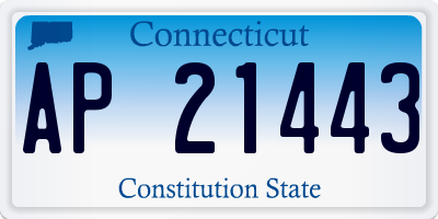 CT license plate AP21443