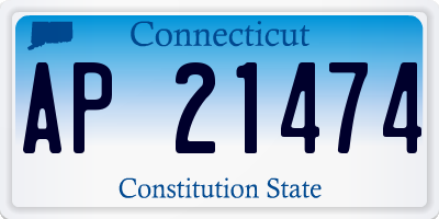 CT license plate AP21474