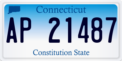 CT license plate AP21487