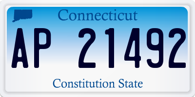 CT license plate AP21492