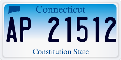 CT license plate AP21512