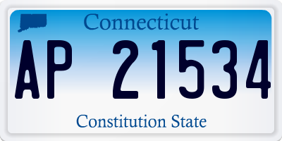 CT license plate AP21534