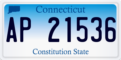 CT license plate AP21536