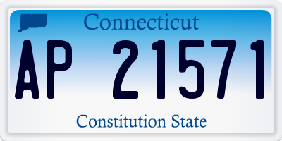 CT license plate AP21571