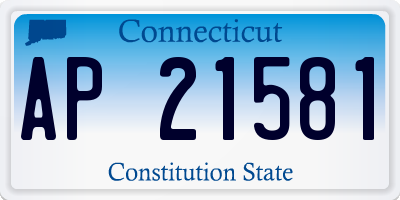 CT license plate AP21581