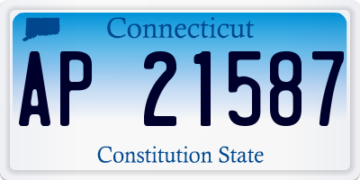CT license plate AP21587