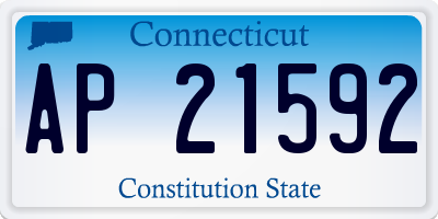 CT license plate AP21592