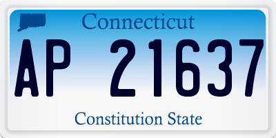 CT license plate AP21637