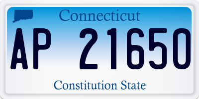 CT license plate AP21650