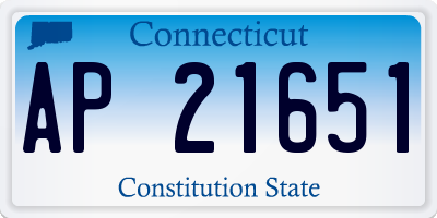 CT license plate AP21651