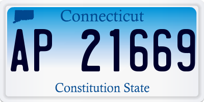 CT license plate AP21669