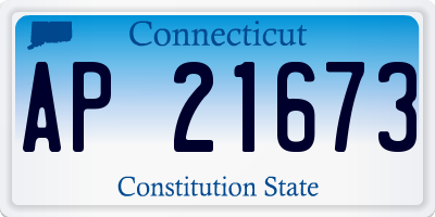 CT license plate AP21673