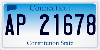 CT license plate AP21678