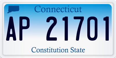 CT license plate AP21701