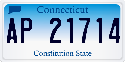 CT license plate AP21714