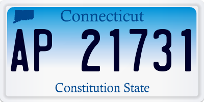 CT license plate AP21731