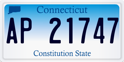 CT license plate AP21747