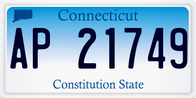 CT license plate AP21749