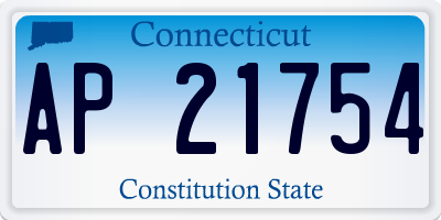 CT license plate AP21754