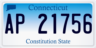 CT license plate AP21756