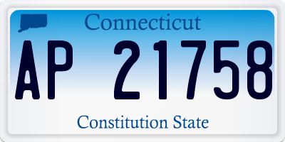 CT license plate AP21758