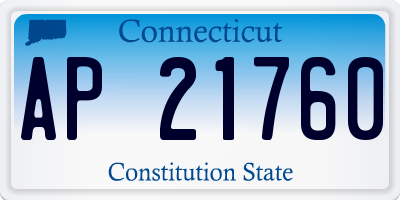 CT license plate AP21760
