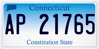 CT license plate AP21765